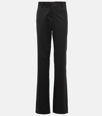 Pinstripe low-rise straight wool pants | Magda Butrym