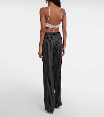 Pinstripe low-rise straight wool pants | Magda Butrym