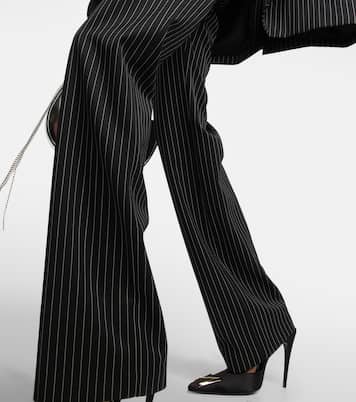 Pinstripe low-rise straight wool pants | Magda Butrym