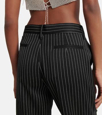 Pinstripe low-rise straight wool pants | Magda Butrym