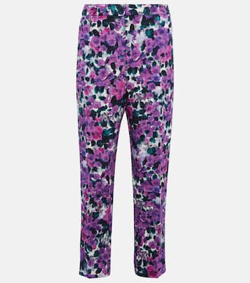 Floral croc-effect straight pants | Dries Van Noten