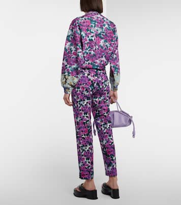 Floral croc-effect straight pants | Dries Van Noten