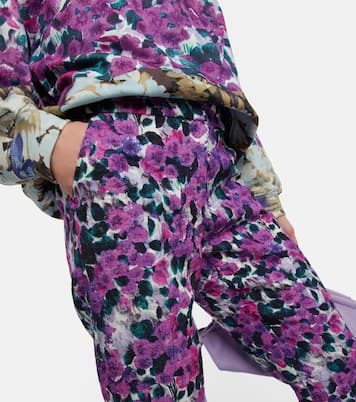Floral croc-effect straight pants | Dries Van Noten