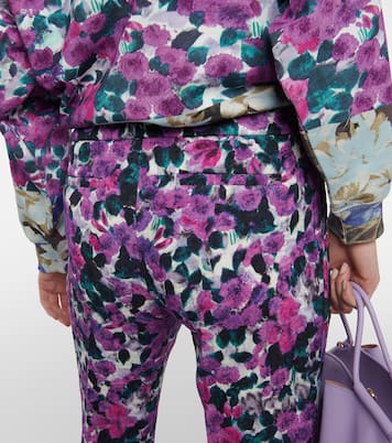 Floral croc-effect straight pants | Dries Van Noten