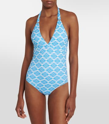 Rimini printed halterneck swimsuit | Melissa Odabash