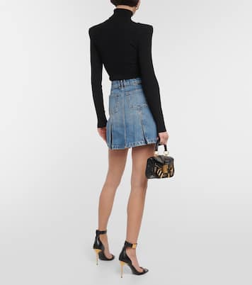 Minifalda denim plisada | Balmain