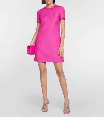 Bow-detail wool and silk crêpe minidress | Valentino