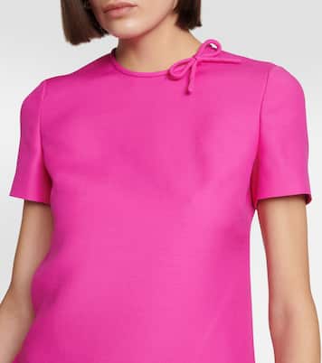 Bow-detail wool and silk crêpe minidress | Valentino
