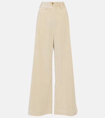 Pantalon ample à taille haute en velours côtelé de coton | Etro