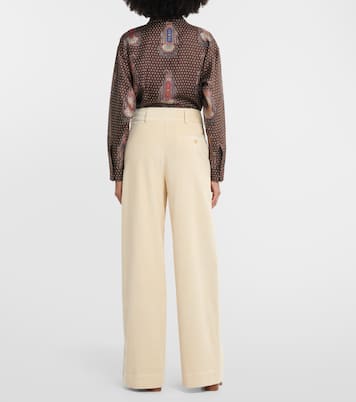 Pantalon ample à taille haute en velours côtelé de coton | Etro