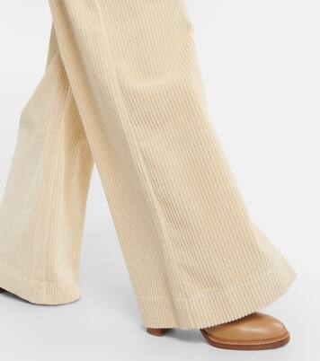 Pantalon ample à taille haute en velours côtelé de coton | Etro