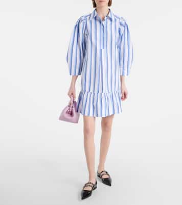 Miniabito in cotone a righe | Ganni