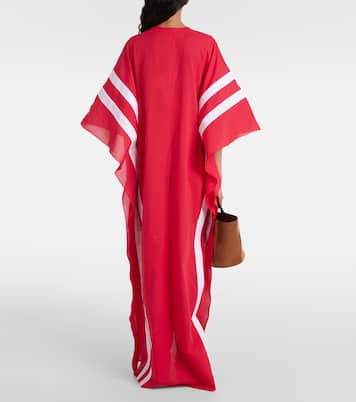 Striped cotton chambray kaftan | Adriana Degreas