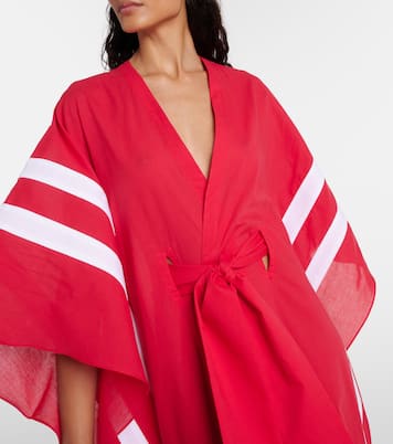 Striped cotton chambray kaftan | Adriana Degreas