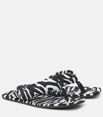 Indie zebra-print satin thong sandals | The Attico