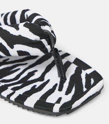 Indie zebra-print satin thong sandals | The Attico