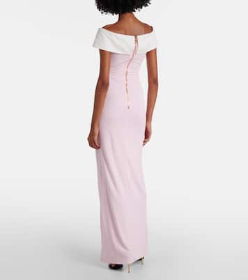 Vestido de fiesta de jersey drapeado | Balmain