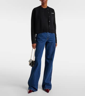 T-shirt en coton, laine et soie mélangés | Gucci