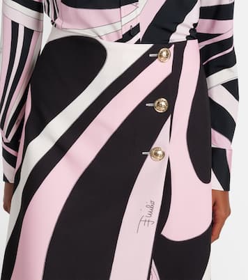 Falda midi de cady estampada | Pucci