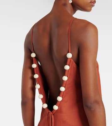 Linen-blend maxi dress | Adriana Degreas