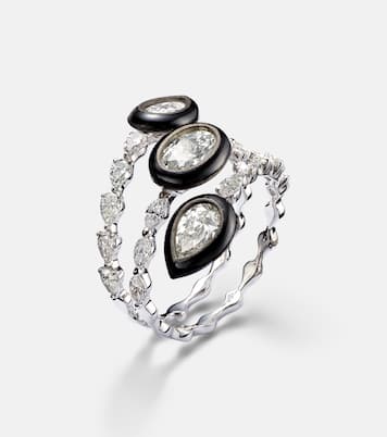 Bague Saturn en or blanc 18 ct et diamants | Kamyen