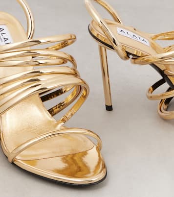 Sandalen Spiral 90 aus Metallic-Leder | Alaïa