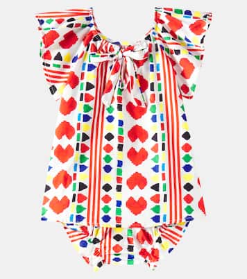 Baby printed cotton dress and bloomers set | Fábula