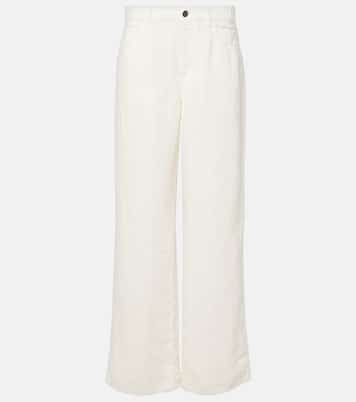Jeans regular Eglitta in lino a vita media | The Row