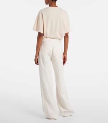 Jeans regular Eglitta in lino a vita media | The Row