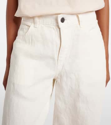 Jeans regular Eglitta in lino a vita media | The Row