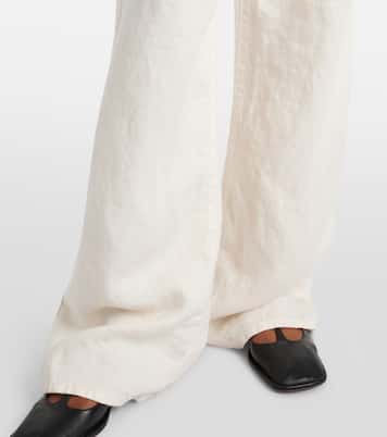 Jeans regular Eglitta in lino a vita media | The Row