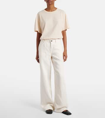 Jeans regular Eglitta in lino a vita media | The Row
