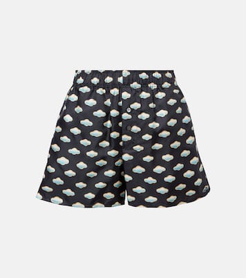 Shorts de sarga de seda estampados | Loewe