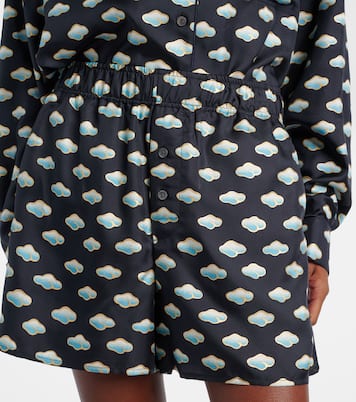 Shorts de sarga de seda estampados | Loewe