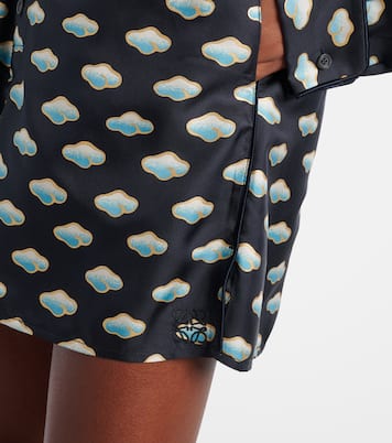 Shorts de sarga de seda estampados | Loewe