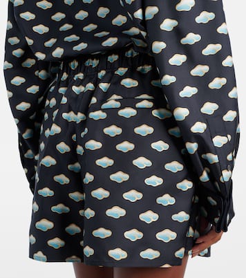Shorts de sarga de seda estampados | Loewe
