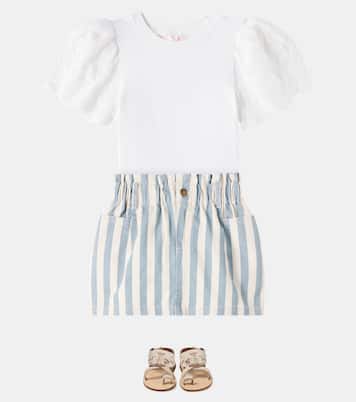 Gonna di jeans arricciata a righe | Rylee + Cru