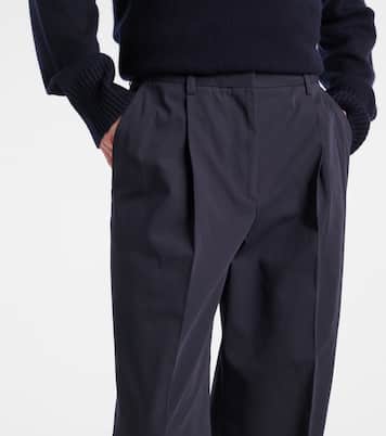 Pantaloni regular in cotone a vita alta | Toteme