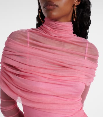 Christo ruched sheer silk minidress | Christopher Esber