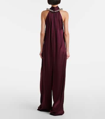 Mono de satén con cuello halter | Stella McCartney
