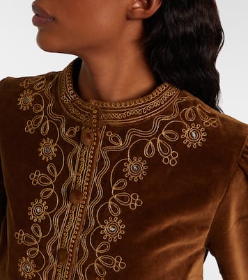 Denver embroidered cotton velvet jacket  | Rixo