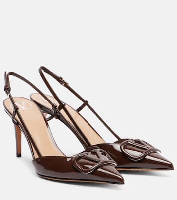 VLogo patent leather slingback pumps | Valentino Garavani
