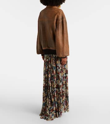 Sandor shearling-trimmed leather jacket | Khaite