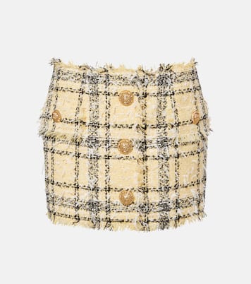 Sequined cotton-blend tweed miniskirt | Balmain