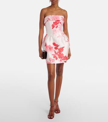 Robe bustier à fleurs | Monique Lhuillier