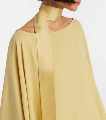 Caftán asimétrico Trebbia de crepé cady | Taller Marmo