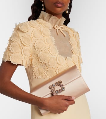 Verzierte Clutch Efflorence aus Satin | Roger Vivier