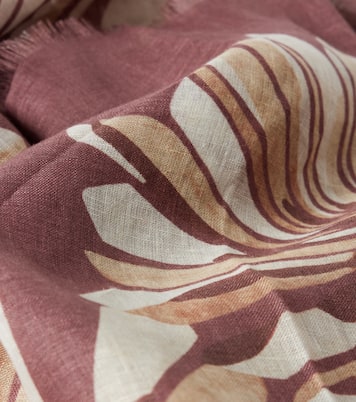 Floral linen scarf | Brunello Cucinelli