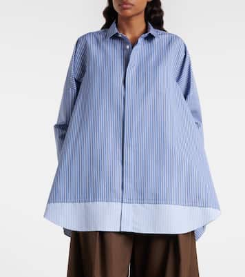 Camicia oversize in misto cotone a righe | Sacai