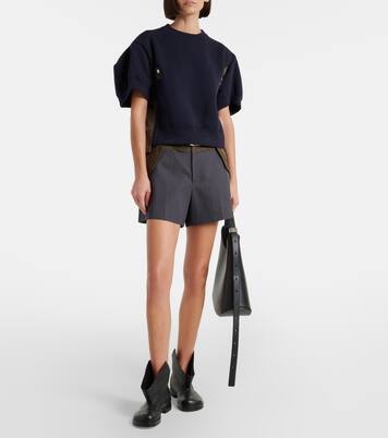 Felpa in misto cotone e twill | Sacai